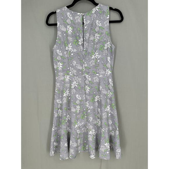 Loft Dress Womens 4 Gray Floral Green Mini Boho Cottagecore Bohemian Retro - Picture 3 of 9